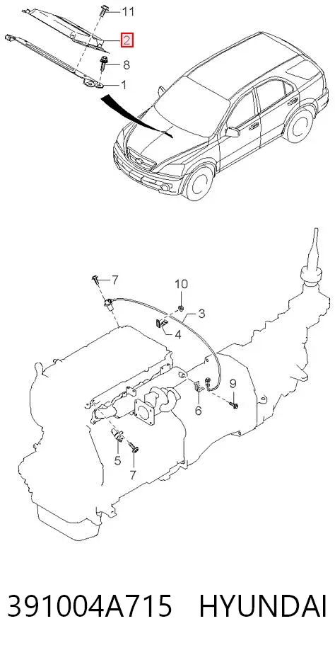 Електронний блок керування двигуном 391004A715 Hyundai/Kia