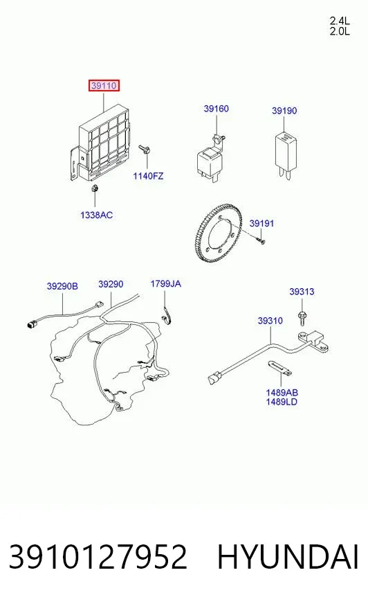 Електронний блок керування двигуном 3910127952 Hyundai/Kia