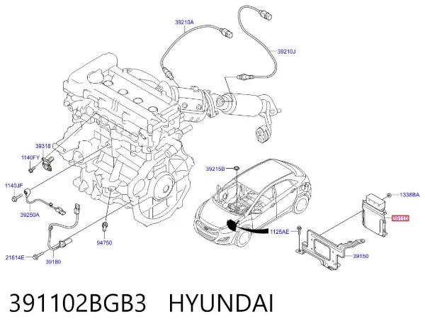 Електронний блок керування двигуном 391102BGB3 Hyundai/Kia