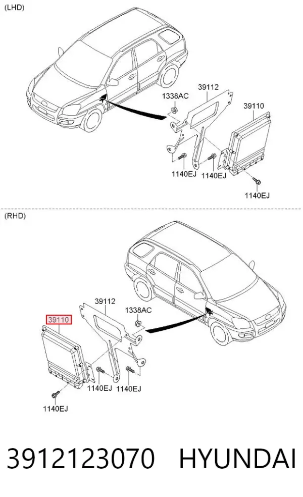 Електронний блок керування двигуном 3912123070 Hyundai/Kia