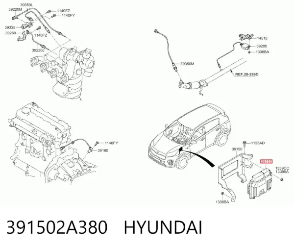 Електронний блок керування двигуном 391502A380 Hyundai/Kia