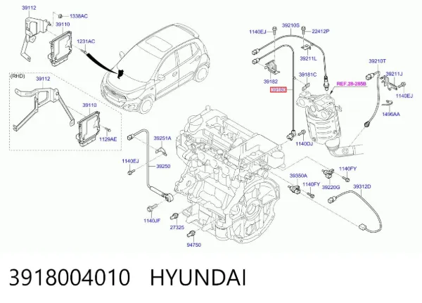 Датчик колінвала 3918004010 Hyundai/Kia
