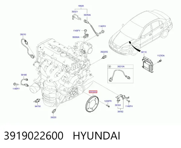 Зубчастий вінець датчика положення колінвала 3919022600 Hyundai/Kia