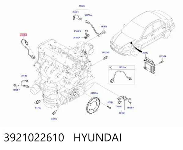 Лямбда-зонд 3921022610 Hyundai/Kia