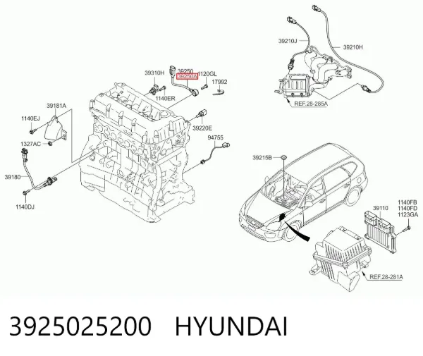 Датчик детонації KIA Carens II