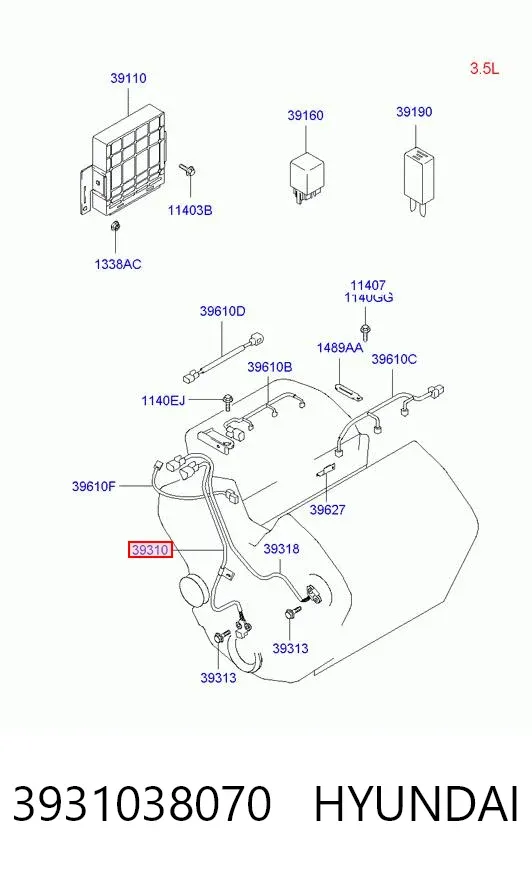 Датчик колінвала 3931038070 Hyundai/Kia