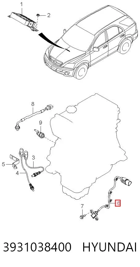 Датчик колінвала 3931038400 Hyundai/Kia