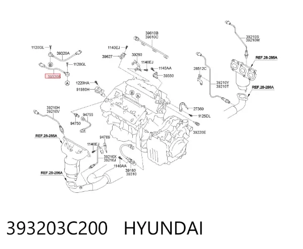 Датчик детонації 393203C200 Hyundai/Kia