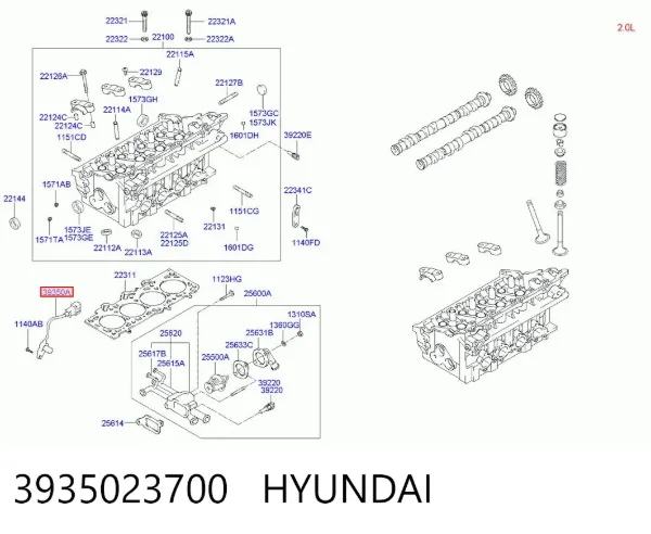 Датчик распредвалу 3935023700 Hyundai/Kia