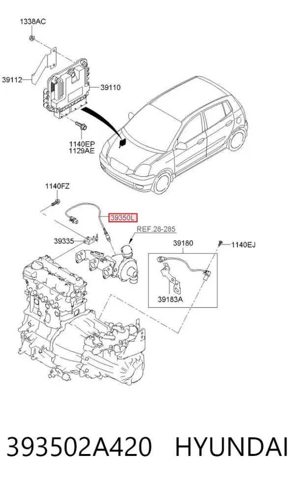 Лямбда-зонд 393502A420 Hyundai/Kia