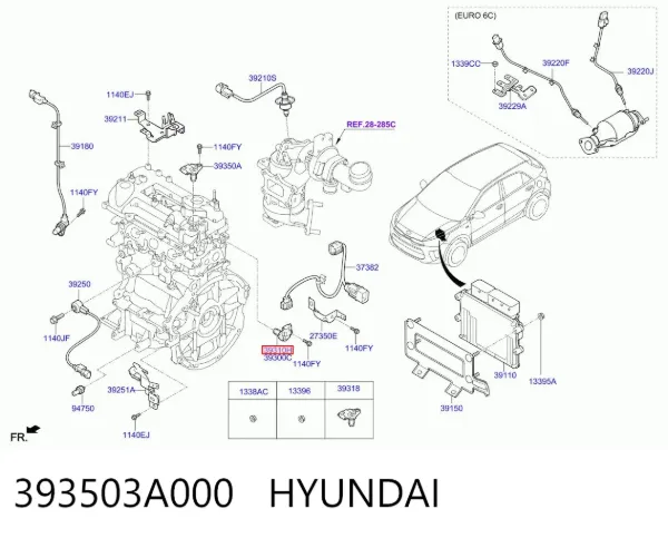 Датчик распредвалу 393503A000 Hyundai/Kia