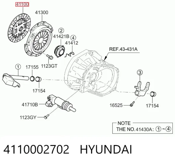 Диск зчеплення 4110002702 Hyundai/Kia