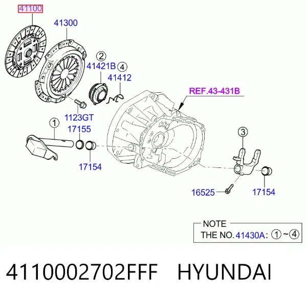 Диск зчеплення 4110002702FFF Hyundai/Kia
