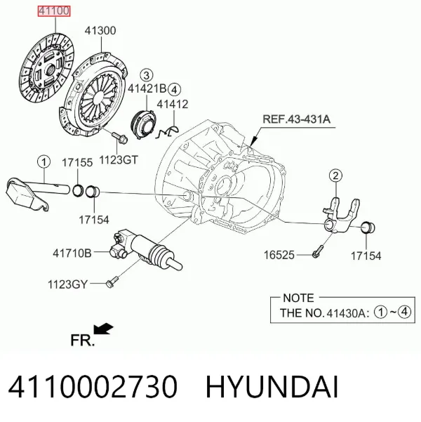 Диск зчеплення 4110002730 Hyundai/Kia