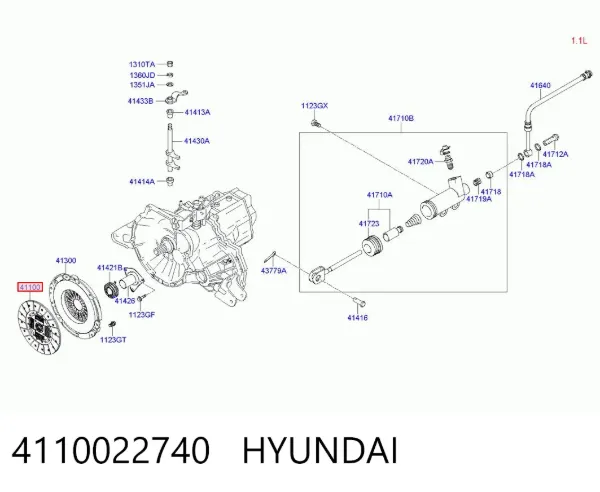 Диск зчеплення 4110022740 Hyundai/Kia