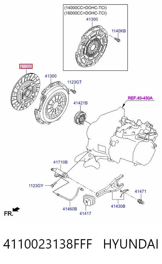 Диск зчеплення 4110023138FFF Hyundai/Kia