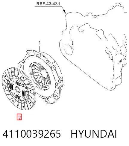 Диск зчеплення 4110039265 Hyundai/Kia
