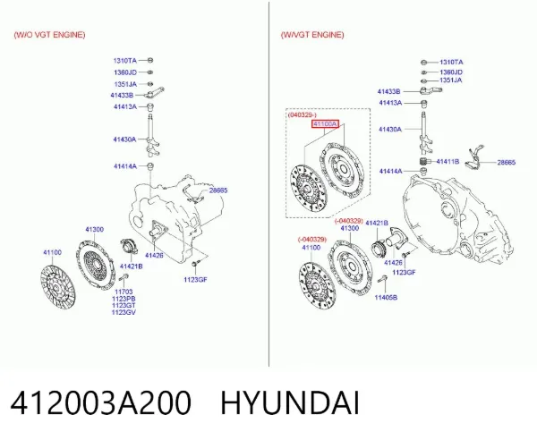 Зчеплення 412003A200 Hyundai/Kia