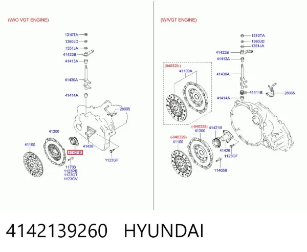 Вижимний підшипник 4142139260 Hyundai/Kia