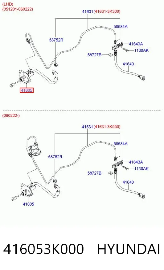 Головний циліндр зчеплення 416053K000 Hyundai/Kia