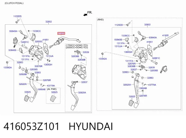 Головний циліндр зчеплення 416053Z101 Hyundai/Kia