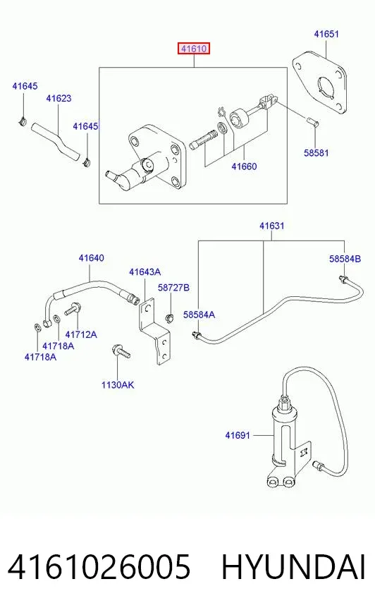Головний циліндр зчеплення 4161026005 Hyundai/Kia