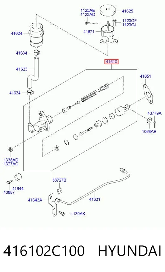 Головний циліндр зчеплення 416102C100 Hyundai/Kia