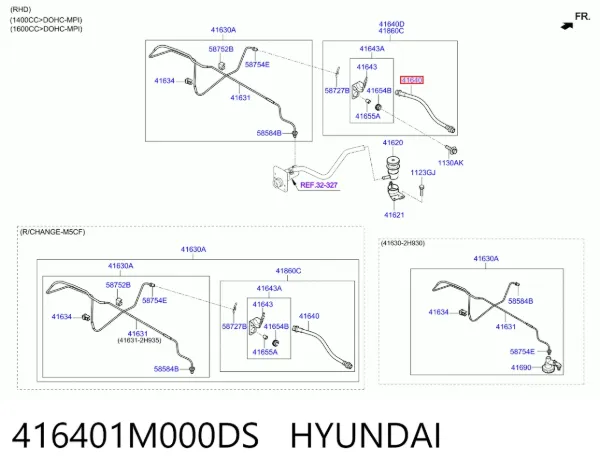 Шланг зчеплення 416401M000DS Hyundai/Kia