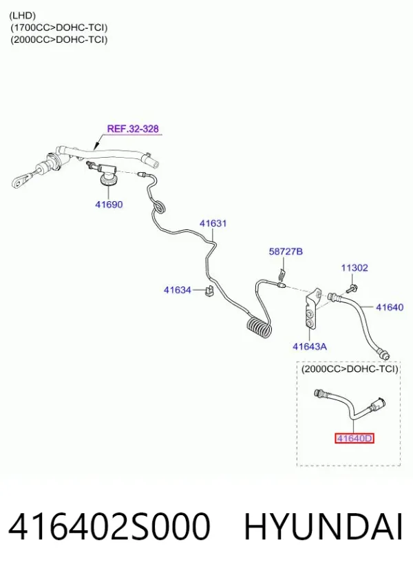 Шланг зчеплення 416402S000 Hyundai/Kia