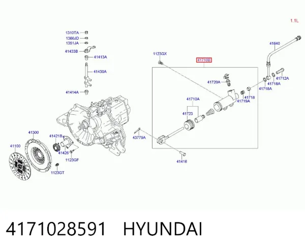 Робочий циліндр зчеплення 4171028591 Hyundai/Kia