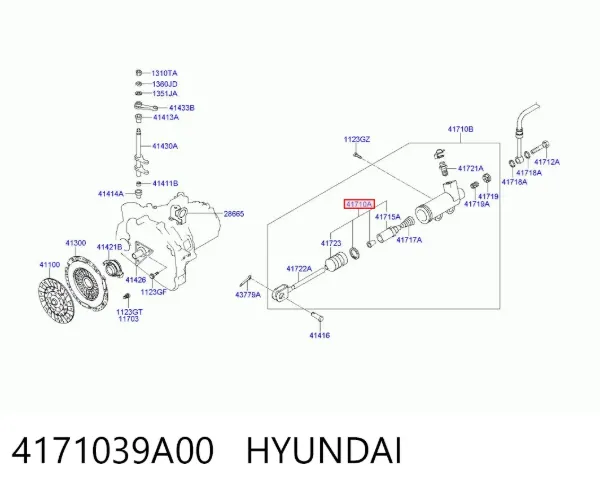 Робочий циліндр зчеплення 4171039A00 Hyundai/Kia