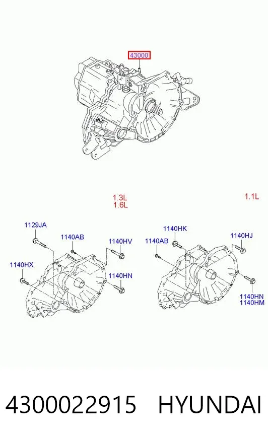 Коробка передач 4300022915 Hyundai/Kia