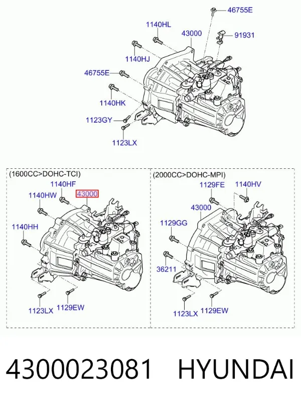 Коробка передач 4300023081 Hyundai/Kia