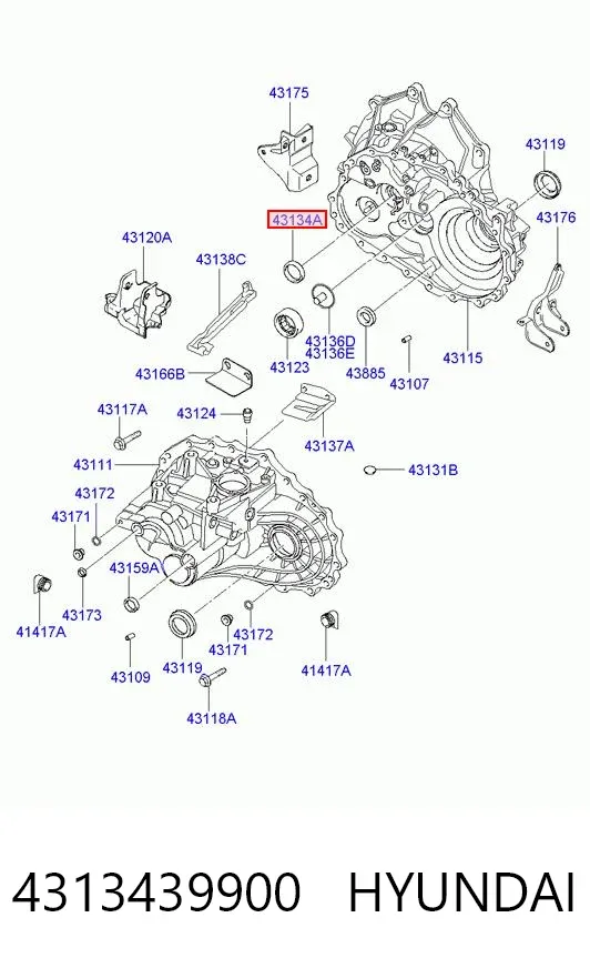 Сальник АКПП/КПП, вхідного/первинного валу 4313439900 Hyundai/Kia