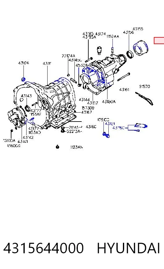 Сальник АКПП/КПП, вихідного/вторинного валу 4315644000 Hyundai/Kia