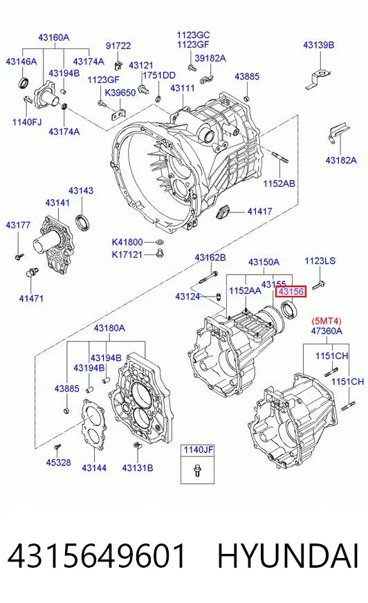 Сальник АКПП/КПП, вихідного/вторинного валу 4315649601 Hyundai/Kia