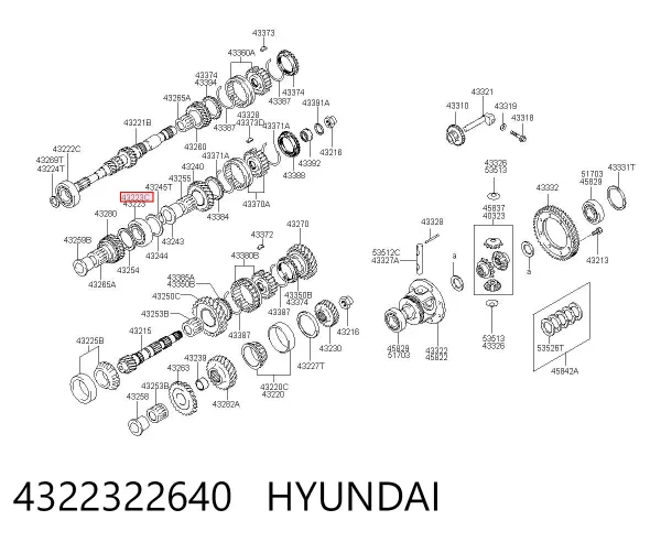 Підшипник первинного валу коробки 4322322640 Hyundai/Kia