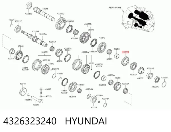 Шестерня 3-ї передачі, ведена 4326323240 Hyundai/Kia