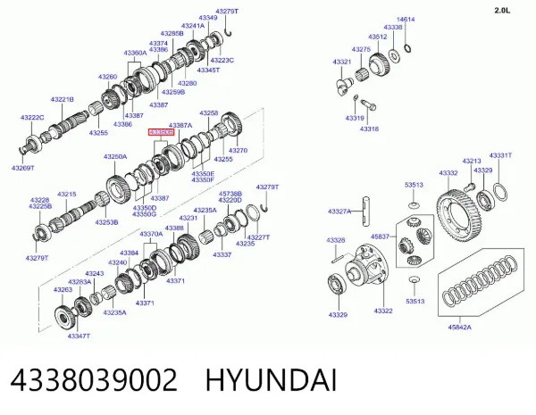 Синхронізатор 1/2-ї передачі 4338039002 Hyundai/Kia