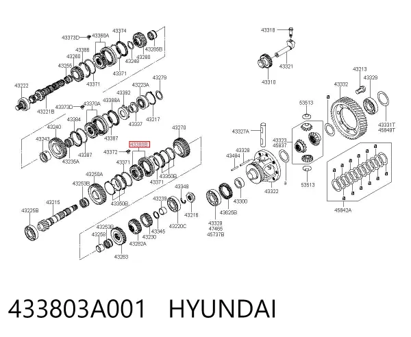 Синхронізатор 1/2-ї передачі 433803A001 Hyundai/Kia