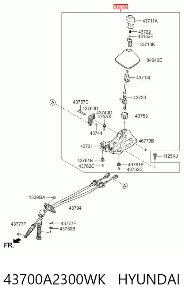 Куліса перемикання передач 43700A2300WK Hyundai/Kia