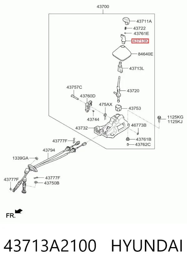 Куліса перемикання передач 43713A2100 Hyundai/Kia