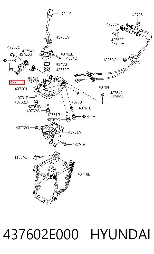 Куліса перемикання передач 437602E000 Hyundai/Kia