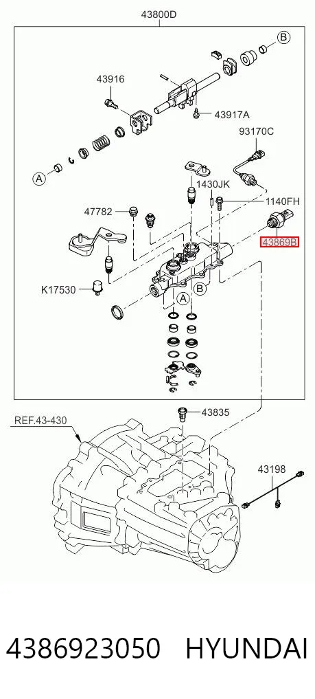 Датчик заднього ходу 4386923050 Hyundai/Kia