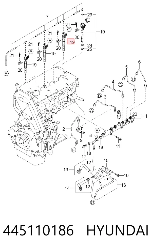 Паливні форсунки 445110186 Hyundai/Kia