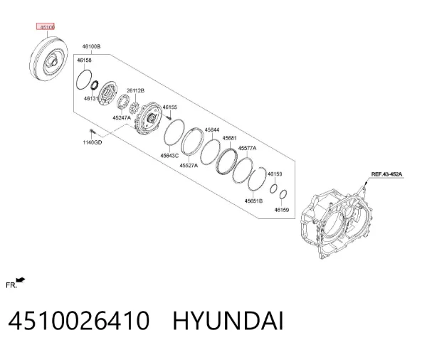 Гідротрансформатор АКПП 4510026410 Hyundai/Kia