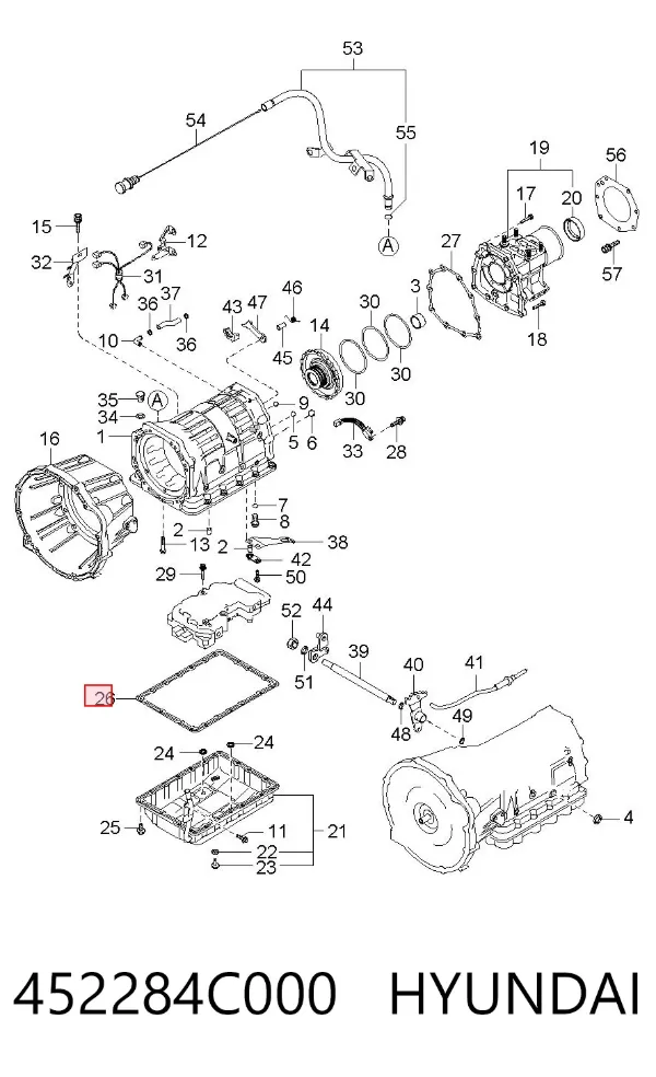 Прокладка піддону АКПП 452284C000 Hyundai/Kia