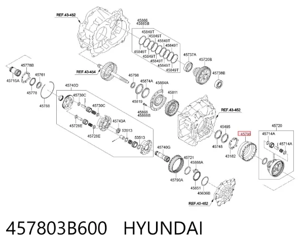  457803B600 Hyundai/Kia