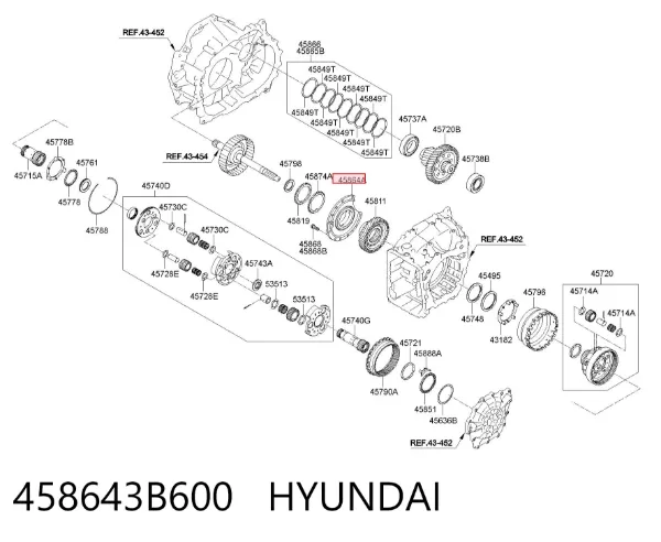  458643B600 Hyundai/Kia