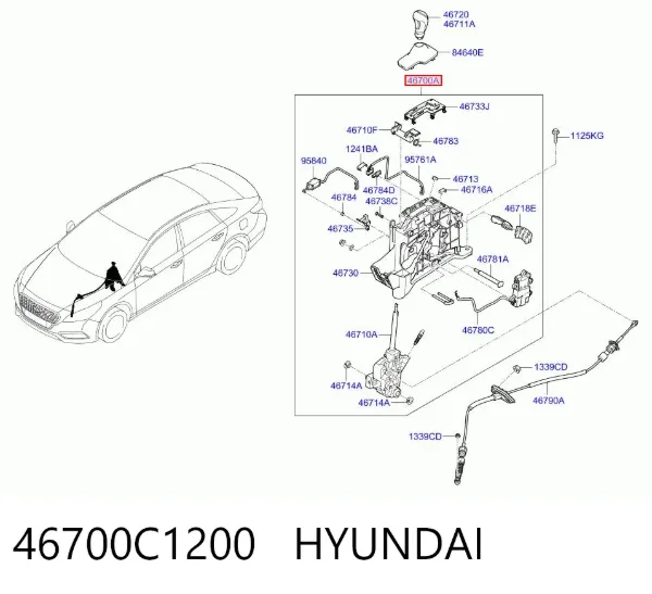 Куліса перемикання передач 46700C1200 Hyundai/Kia
